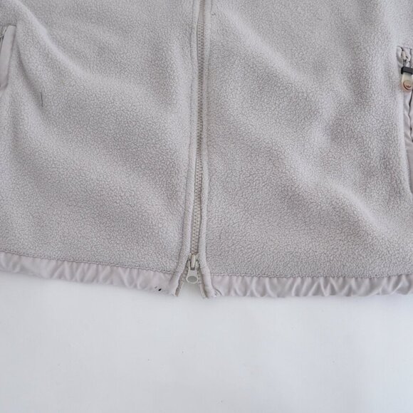 Vintage 90S Nevada Zip Up Arm Zipper Pocket Soft Fleece Taupe Sweater Medium - Picture 8 of 12